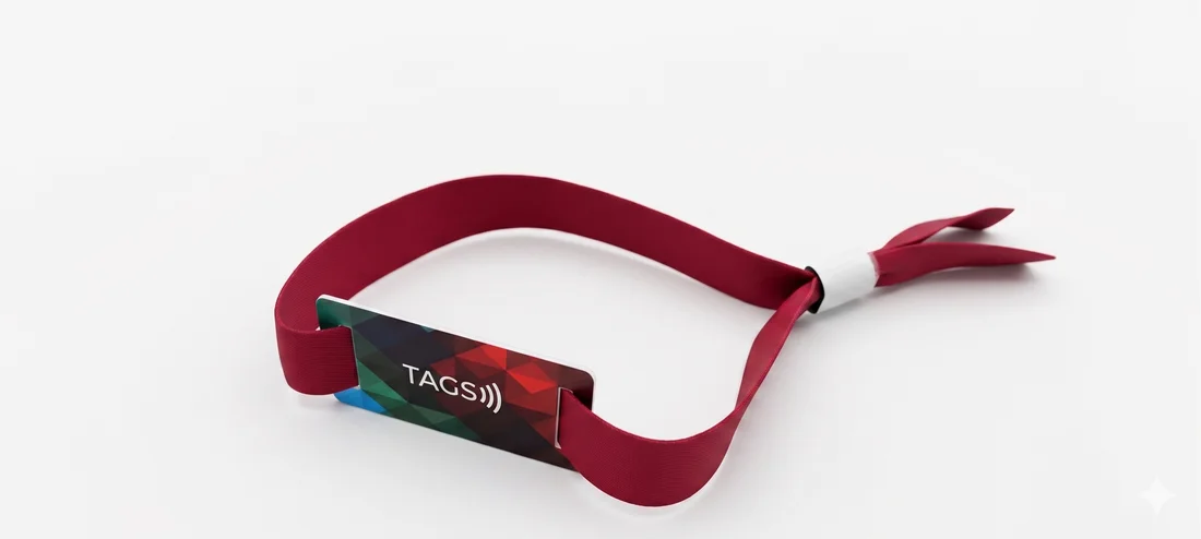 Pulsera de tela con chip NFC para control de accesos en eventos